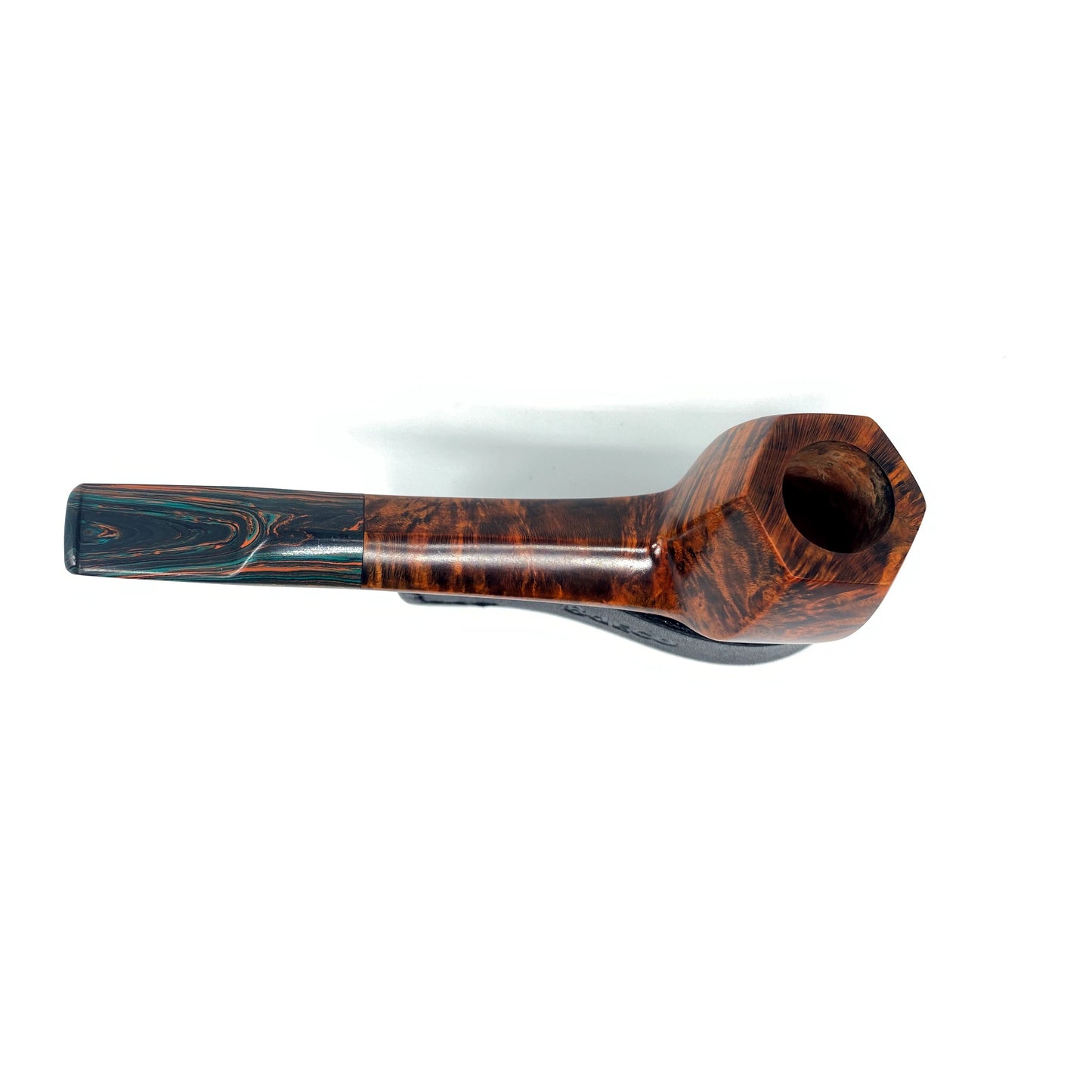 MUX -  Beautiful Handmade Hexagon Briar Tobacco Pipe w/ Colorful vulcanized Rubber Stem