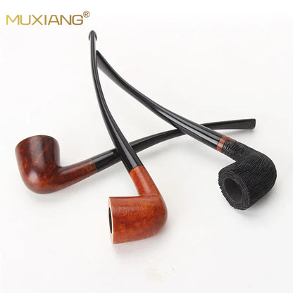 MUX -  Long Stem Briar Wood Handmade Smoking Pipe Fit for 3mm Filter