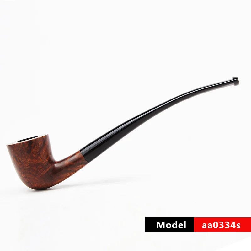 MUX -  Long Stem Briar Wood Handmade Smoking Pipe Fit for 3mm Filter