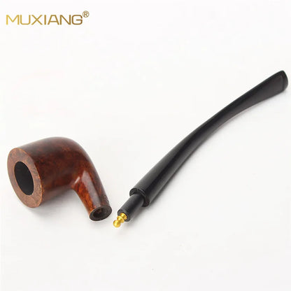 MUX -  Long Stem Briar Wood Handmade Smoking Pipe Fit for 3mm Filter