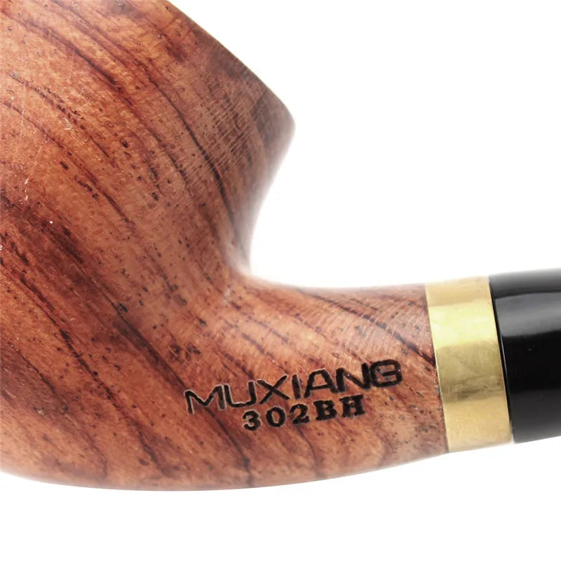 MUX - Handmade Long Bent Kevazingo Wood Tobacco Pipe 3mm Filter