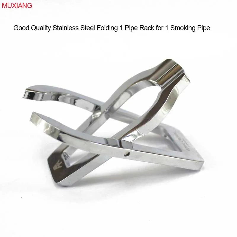 MUX -  Royal Crown High Quality Stainless Silver Steel Folding Smoking Pipe Rack