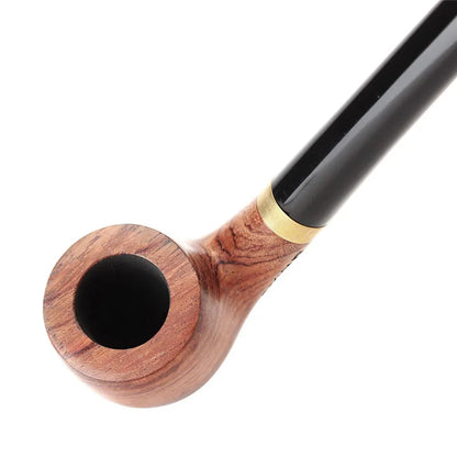 MUX - Handmade Long Bent Kevazingo Wood Tobacco Pipe 3mm Filter