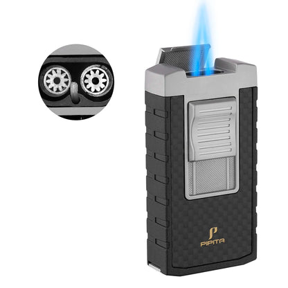 Pipita - Windproof Double Jet Blue Flame Butane Gas Lighter