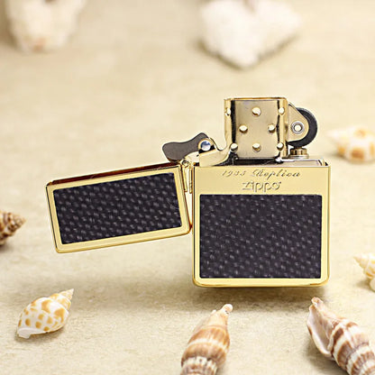 Genuine Zippo Black Titanium Fiber-Copper Lighter copper windproof Kerosene lighters Gift anti-counterfeiting code