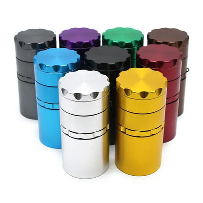 2 In 1 - 50mm Aluminum Alloy Tobacco Grinder with Storage Jar