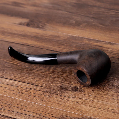 MUX - Beautiful Imported Ebony Wood, Classic Sherlock Holmes Tobacco Pipe