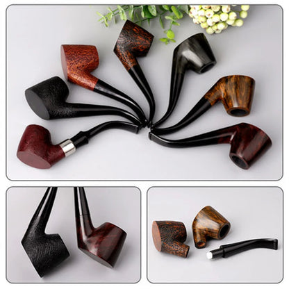 MUXIANG-Handmade In Italy Briar Wood Pipe, Wooden Smoking Pipes, High Quality Smoker, 9mm Filter, Bent Stem with Free Smoking Accessories