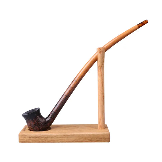 MUX  - Tea Tree Pipe Holder Solid Wood Vertical Type Holder Long Handle