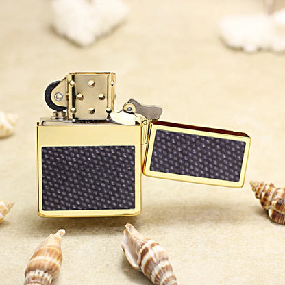 Genuine Zippo Black Titanium Fiber-Copper Lighter copper windproof Kerosene lighters Gift anti-counterfeiting code