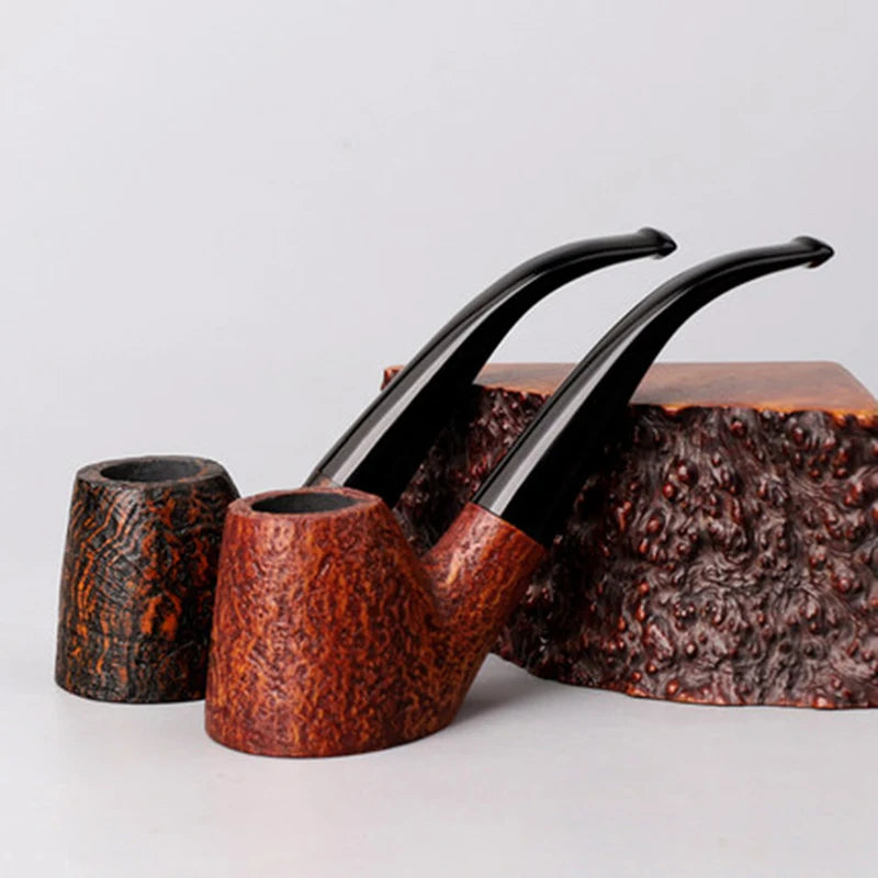 MUXIANG-Handmade In Italy Briar Wood Pipe, Wooden Smoking Pipes, High Quality Smoker, 9mm Filter, Bent Stem with Free Smoking Accessories