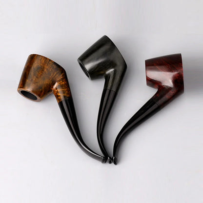 MUXIANG-Handmade In Italy Briar Wood Pipe, Wooden Smoking Pipes, High Quality Smoker, 9mm Filter, Bent Stem with Free Smoking Accessories