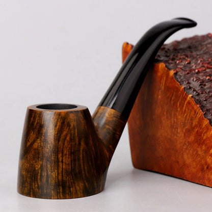 MUXIANG-Handmade In Italy Briar Wood Pipe, Wooden Smoking Pipes, High Quality Smoker, 9mm Filter, Bent Stem with Free Smoking Accessories